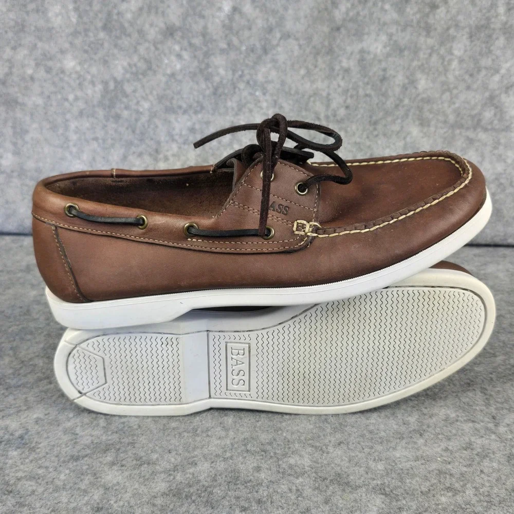 GH Bass Seafarer Mens Brown Leather Boat Shoes Size 10.5 M Loafers T251